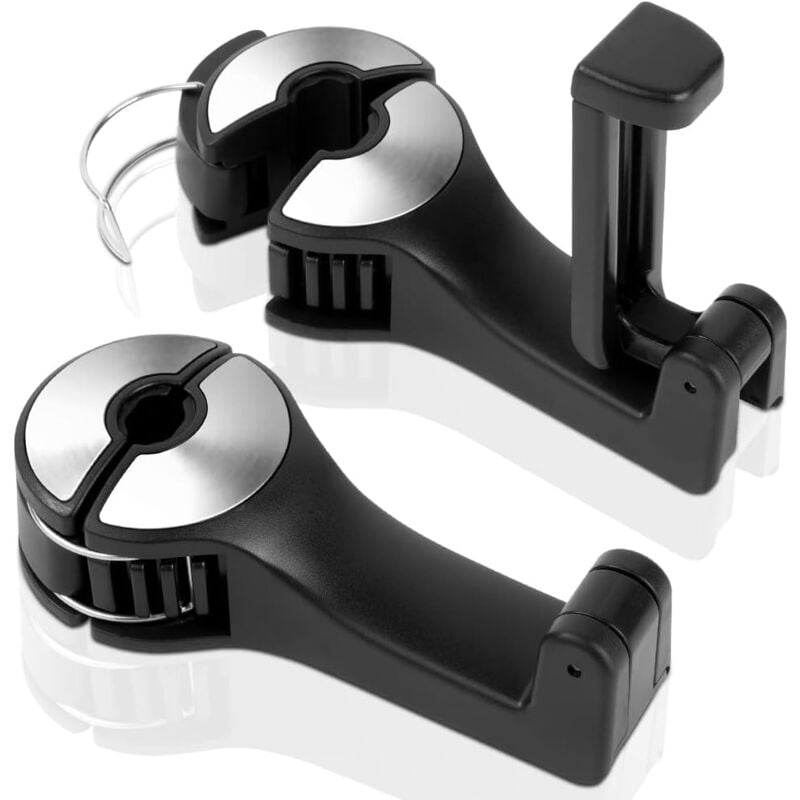 Ersandy - Autositz-Haken, Auto-Kopfstützen-Haken, universelle Fahrzeughalterungen mit Handy-Halterung, zum Aufhängen von Kleidung, Handtaschen