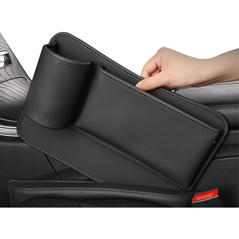 Jusch - Autositz-Lücken-Organizer, Autositz-Aufbewahrung, seitlicher Lückenfüller, PU-Leder, Autokonsole, Seitentasche, Lücken-Aufbewahrungsbox