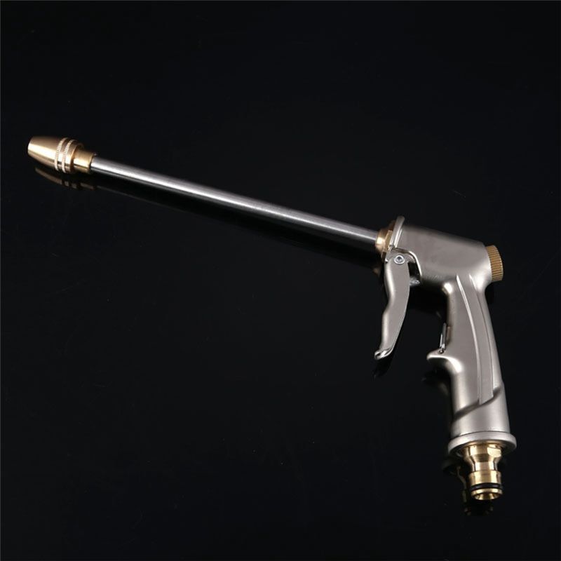 Autowaschdüse, Sprühdüsen für Den Garten, Haushalt, Ganzmetall-Schnuller-Verlängerungsstange, Autowaschanlage, Aluminium, Silber