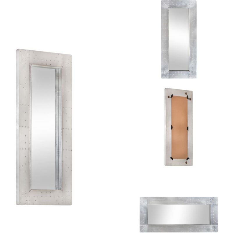 Vidaxl - Aviator-Spiegel 110x50 cm Metall - Minimalistischer Spiegel - Wandspiegel - Wohnzimmerdeko - Eingangsbereich - Silberner Spiegel