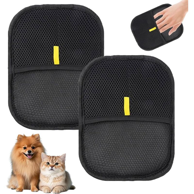 ZVD - Ayizhiniu 2pcs Pet Hair Remover Gloves, Double Sided Pet Grooming Gloves, Static Removal Gloves for Pet Hair, Gants de Toilettage Polyvalents,