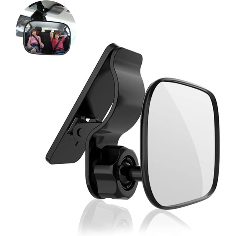 Baby-Autospiegel, 360° drehbarer Baby-Auto-Rückspiegel, Baby-Rückspiegel mit Clip, Babyüberwachung für den Rücksitz für weitreichende Sicherheit auf