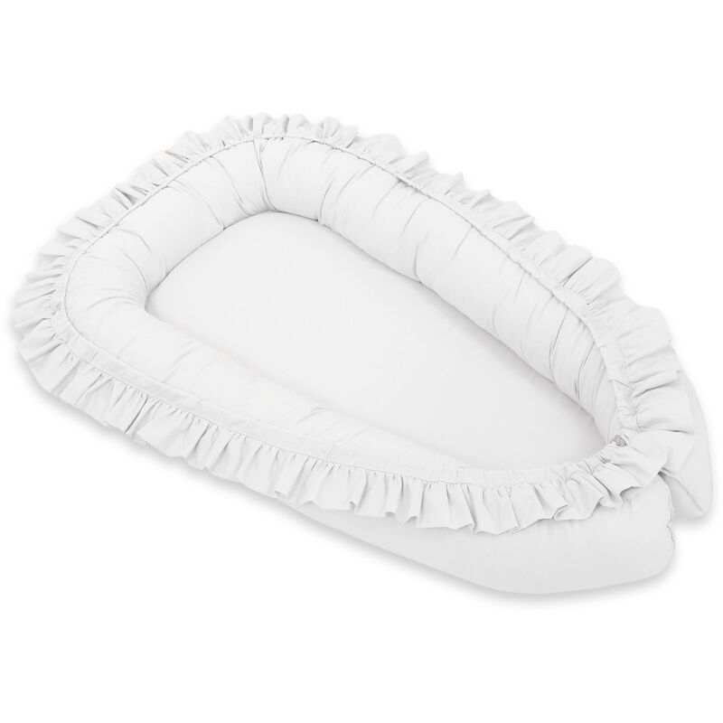 Baby Kokon Laufstall Wickeltuch Premium mit Rüschen MY SWEET BABY - weiß