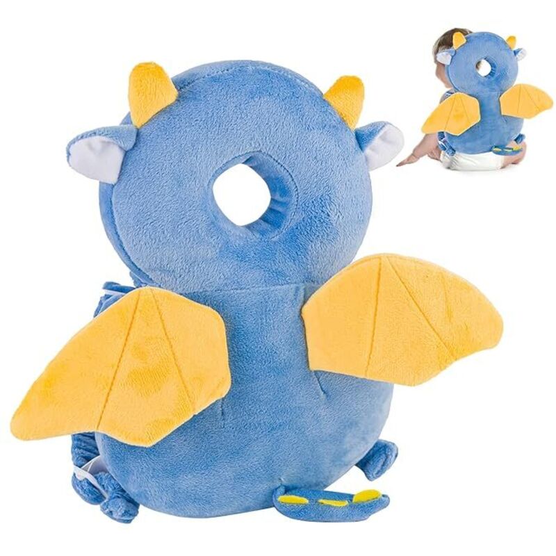 Baby Kopf Protektor Rucksack, Kleinkind Kleinkind Kopf Protektor, Kleinkind Kopf Protektor Gepolsterter Rucksack Elastische Träger Tragen (Dragon)
