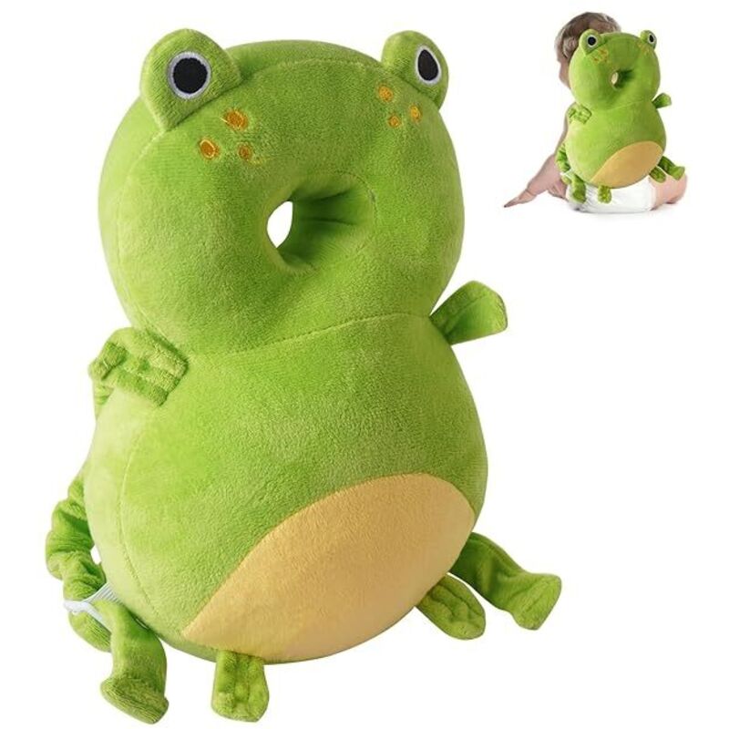 Baby Kopf Protektor Rucksack, Kleinkind Kleinkind Kopf Protektor, Kleinkind Kopf Protektor gepolsterter Rucksack Elastische Träger Verschleiß (Frosch)