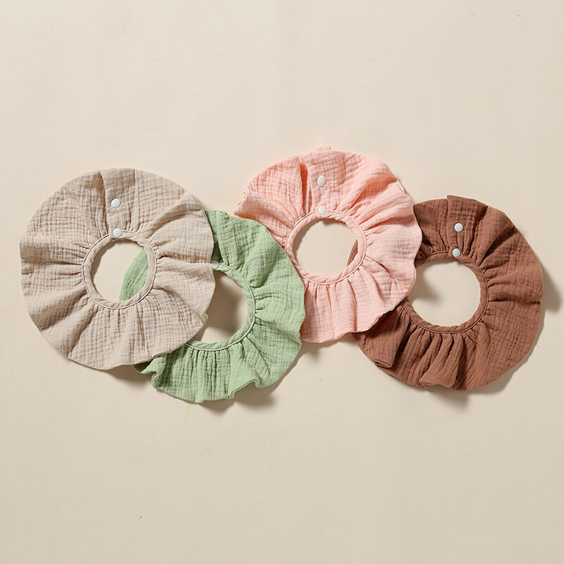 Baby-Lätzchen – 360°-Mundschutz – 4-lagig aus reiner Baumwolle – Saugfähige Tasche – 4er-Pack