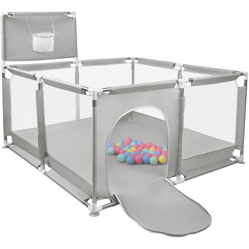 Baby-Laufstall Laufgitter Schutzgitter Absperrgitter Kinderzaun Spielhof Outdoor Indoor Kids Activity Center Gartenspielzeug 12612666cm Hellgrau