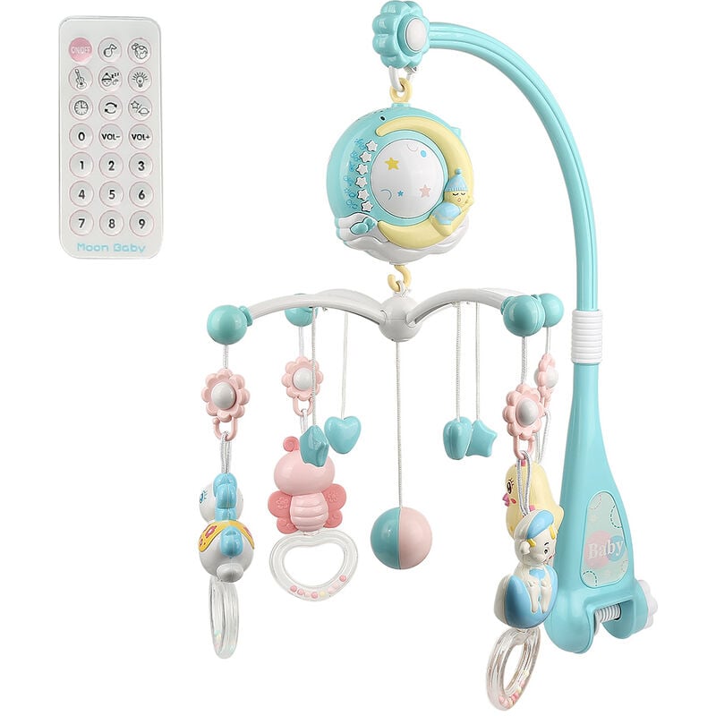 Haloyo - Baby Mobile Musik Babybett mit Timing-Funktion Projektor und Licht,Baby Hängende Spielzeug,Spieluhr Baby Mobile für Bett,Baby