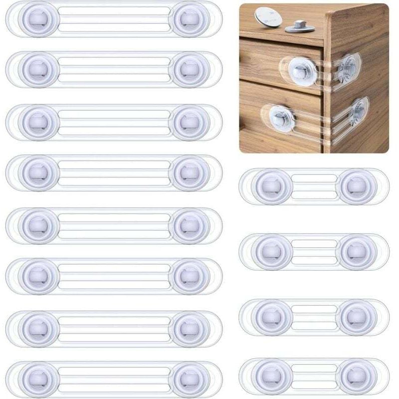 Baby-Sicherheit, Kindersicherungstür, 12 Stück, Baby-Sicherheitsfenster-Türstopper, Baby-Türstopper ohne Bohren für Kleiderschrank, Toilette,