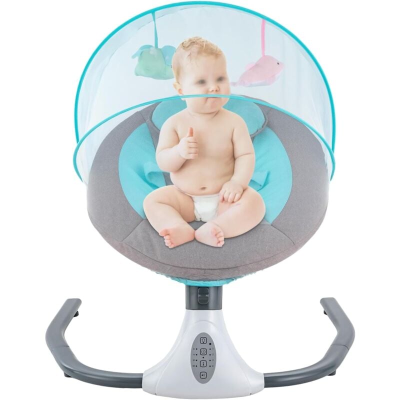 Babywippe Elektrisch,Baby Schaukel mit 12 Musik,USB Bluetooth Elektrisch Musik Babyschaukel Babywippe Mit Fernbedienung Timing für Babys unter 12 kg