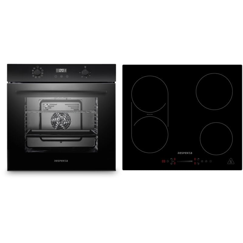 Respekta - Backofen Herd Kochfeld Herdset Induktion Einbau Timer Bridgezone Slider