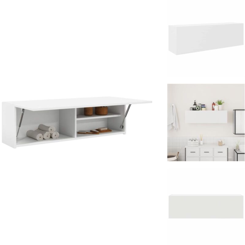 Bad-Wandschrank Weiß 100x25x30 cm Holzwerkstoff - Bad-Wandschrank - Bad-Wandschränke - Bad-Hängeschrank - Hängeschrank Bad