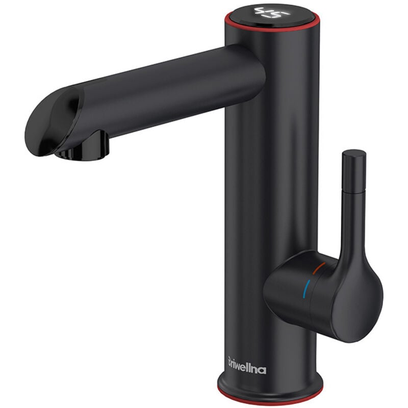 Badarmatur mit Durchlauferhitzer, LED-Digitalanzeige, Badarmatur, 120°-Drehung, Waschtischarmatur, IPX4-wasserdicht, Waschtischarmatur,