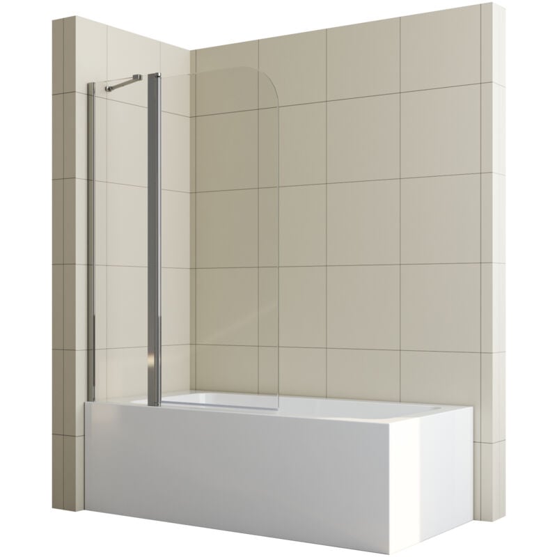 Boromal - Badewannenaufsatz 100x140 cm Duschwand für Badewanne Duschtrennwand für Badewanne Duschwand Badewannen, Duschabtrennung Badewanne 5mm