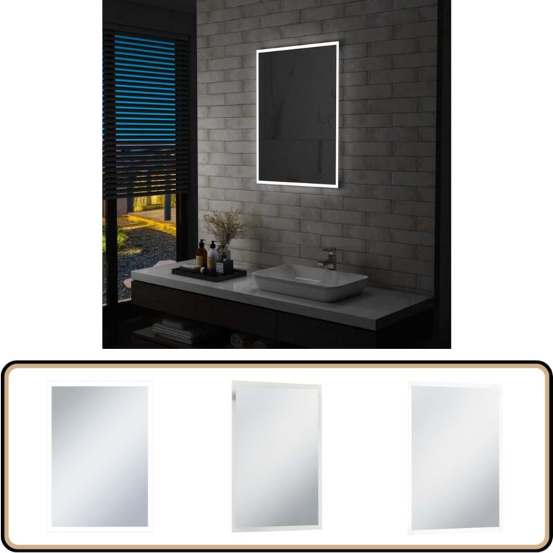 Vidaxl - Badezimmer-Wandspiegel mit LEDs 60x80 cm - LED-Spiegel - Badezimmerspiegel - Wandspiegel - Kosmetikspiegel - Spiegelschrank