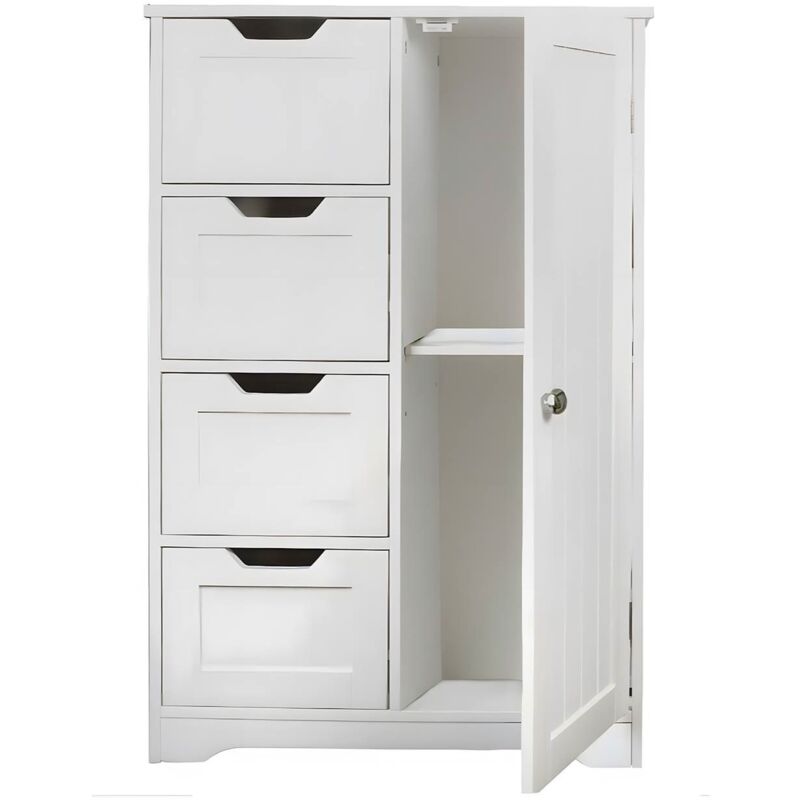 Badezimmerschrank mit Schubladen, für Kosmetik und Accessoires 60x30x81 BR1We