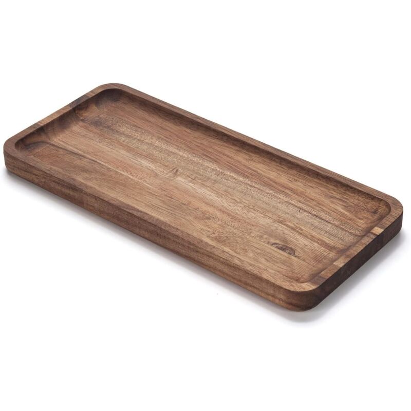 Badezimmertablett aus Akazienholz – 30×14×2 cm – für Aufschnitt, Snacks, Toilettenartikel – multifunktional