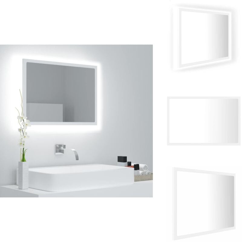 Vidaxl - LED-Badspiegel Weiß 60x8,5x37 cm Acryl - LED-Badspiegel - Wandspiegel - Badezimmerspiegel - Spiegelschrank - Weißes Möbelstück
