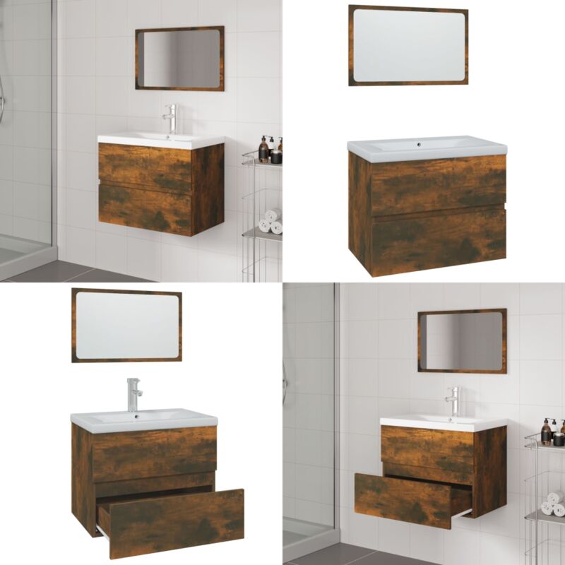 Badmöbel-Set Räuchereiche Holzwerkstoff - Badmöbel Set - Badmöbel Sets - Home & Living - Braun