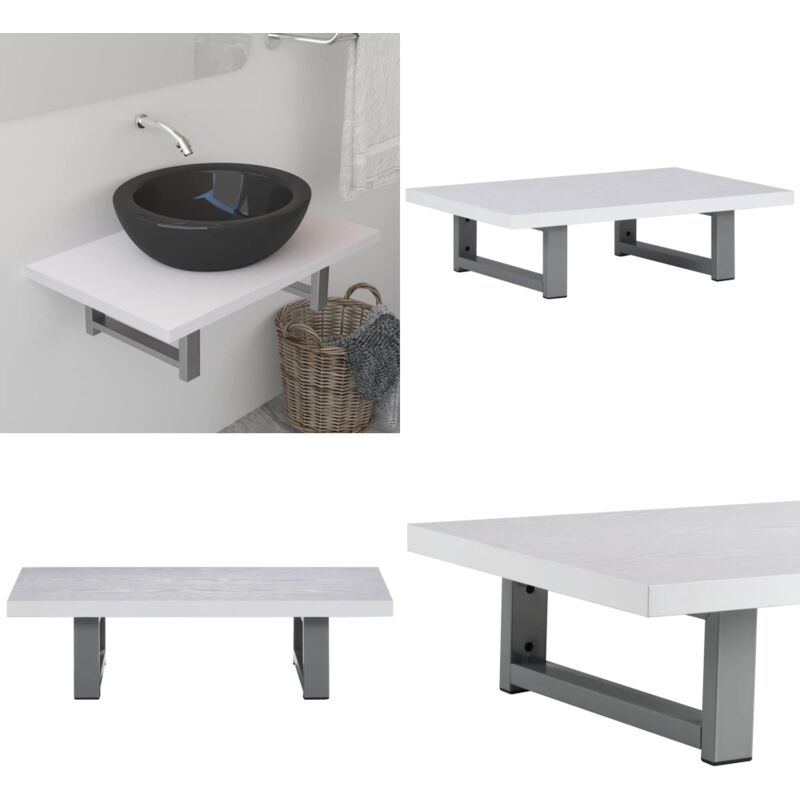 Badmöbel Weiß 60x40x16,3 cm - Badezimmerwandregal - Holzregale - Badmöbel Set - Weißes Badregal - Badezimmerorganisation - Home & Living