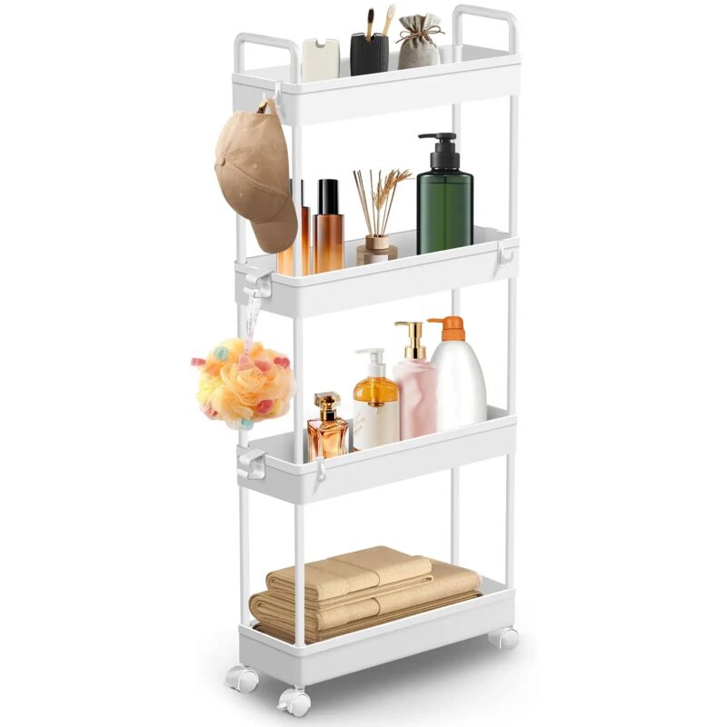 Badregal Standregal Regal Haushaltsregal Regal Bad Küche Keller 4Böden Abnehmbar