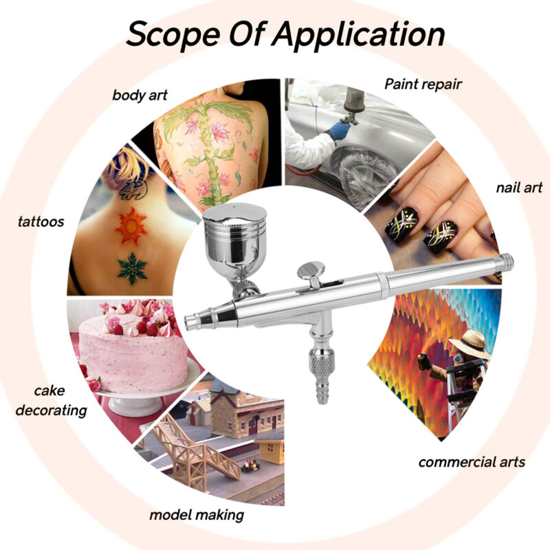 BAFOVY Airbrush-Trigger-Set, Mehrzweck-Farbbecher, Profi-Set mit 0,3-mm-Düse für Modellbau und Bastelmalerei, Zerstäubungseffekt