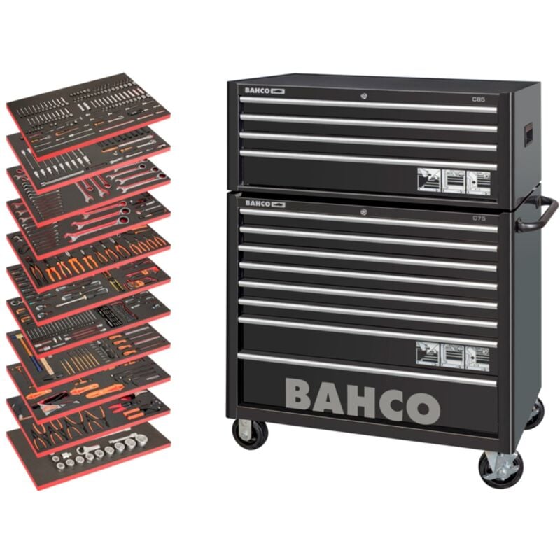 Bahco Großer Werkstattwagen mit umfangreichem Werkzeugsortiment - 758-tlg.
