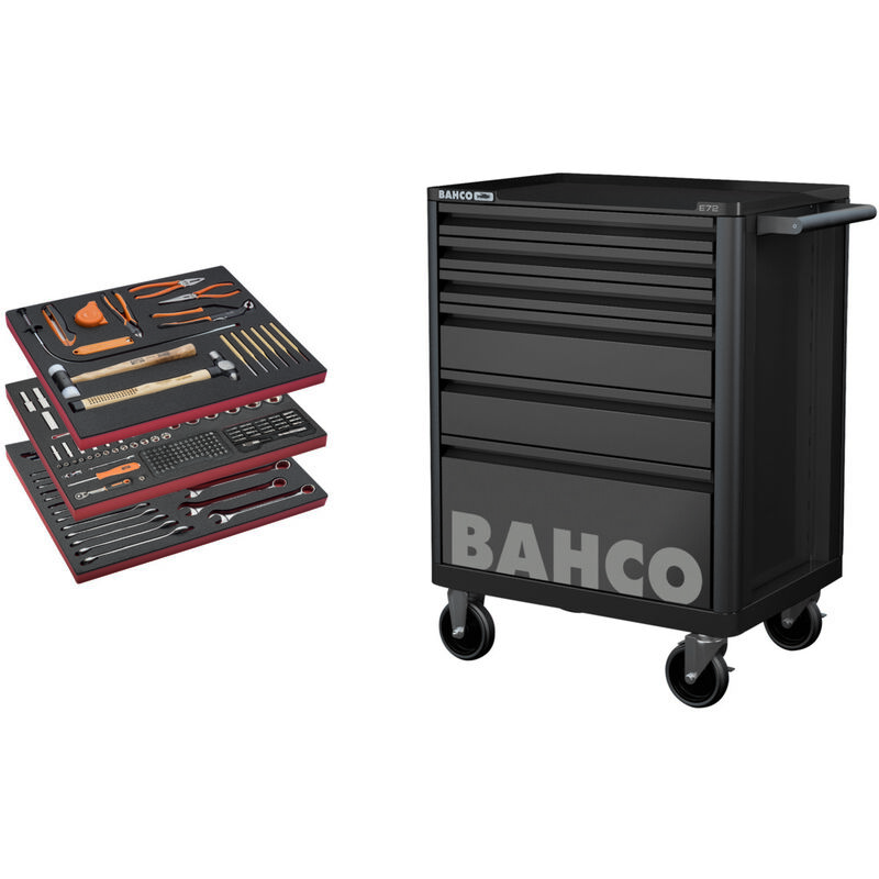 Bahco - Werkstattwagen mit 6 Schubladen inkl. Werkzeugsortiment, 214-tlg