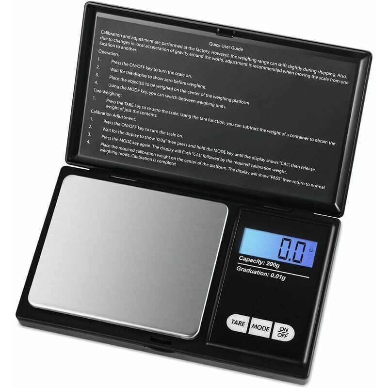 ZVD - Balance de Precision 0.01g, 200g/0.01g, Balance de Poche avec Écran lcd, Petite Balance de Bijoux, Balance de Cuisine, Balance de Précision