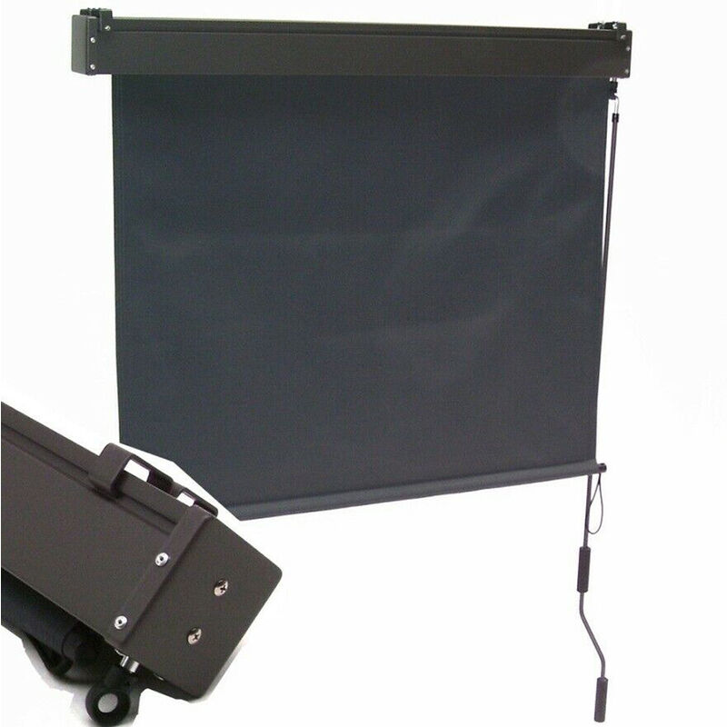 Apex - Balkon Senkrechtmarkise 80 mit Markisenkassette Vertikalmarkise Markise anthrazit