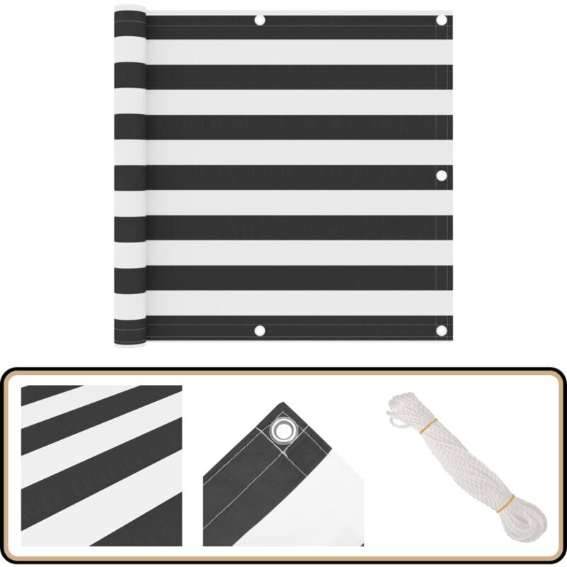 Vidaxl - Balkon-Sichtschutz Anthrazit und Weiß 90x500 cm Oxford-Gewebe - Balkon Sichtschutz - Windschutz - Wasserfest - uv Schutz - Oxford Gewebe