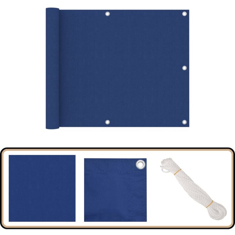 Vidaxl - Balkon-Sichtschutz Blau 75x600 cm Oxford-Gewebe - Balkon Sichtschutz - Windschutz - Wasserfest - uv Schutz - Oxford Gewebe