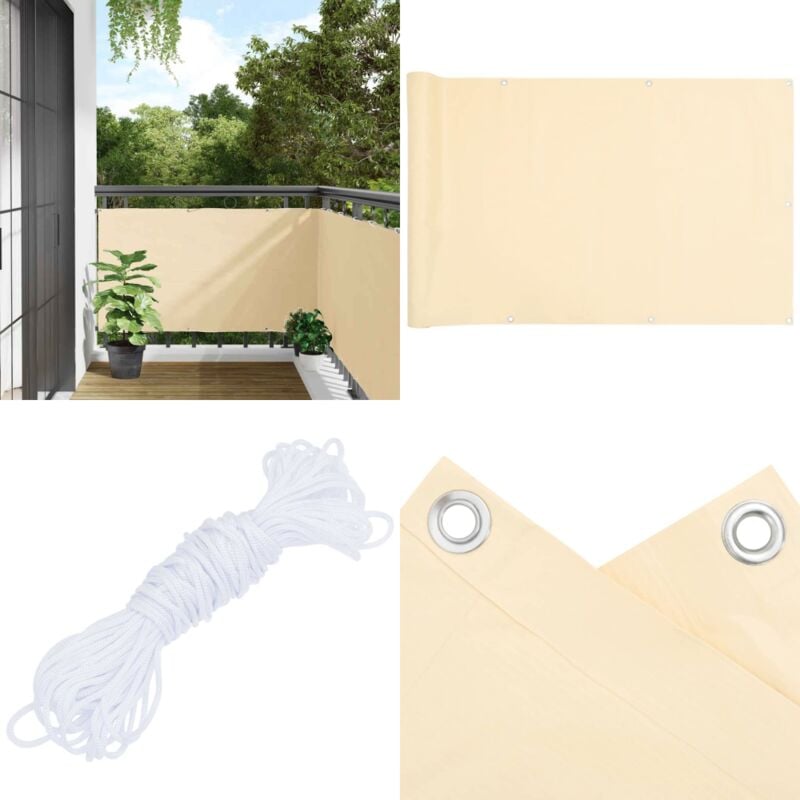 Vidaxl - Balkon-Sichtschutz Creme 500x90 cm pvc - Balkon Sichtschutz - pvc Sichtschutz - Wetterfest - uv Schutz - Sonnenschutz - Home & Living