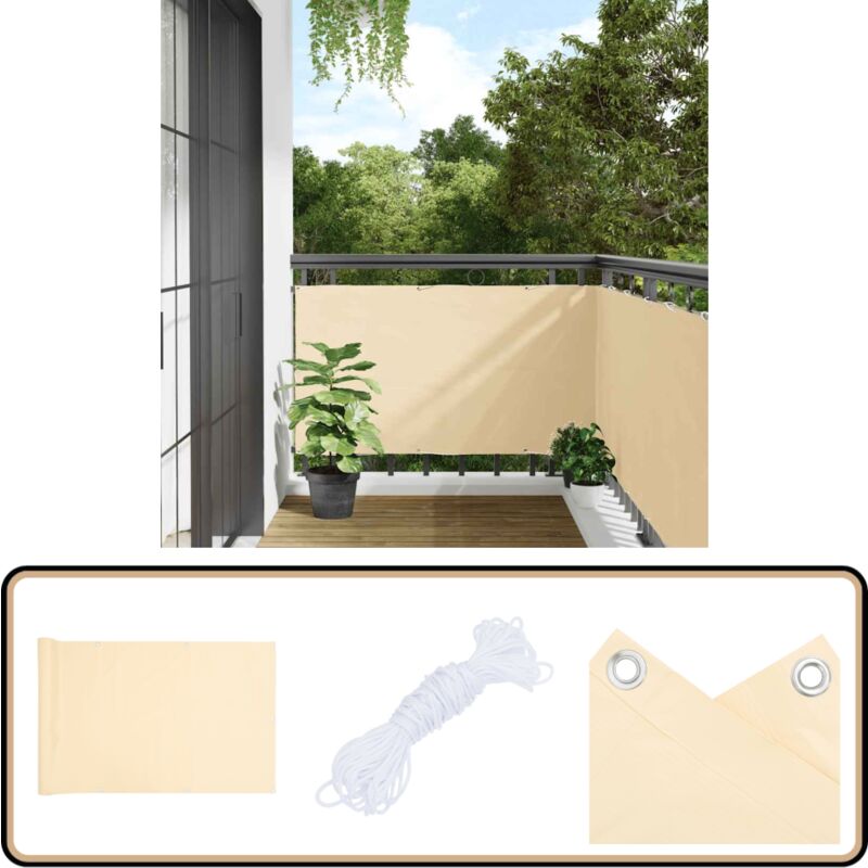 Vidaxl - Balkon-Sichtschutz Creme 800x120 cm pvc - Balkon Sichtschutz - pvc Sichtschutz - Sonnenschutz Balkon - Windschutz Balkon - Privatsphäre