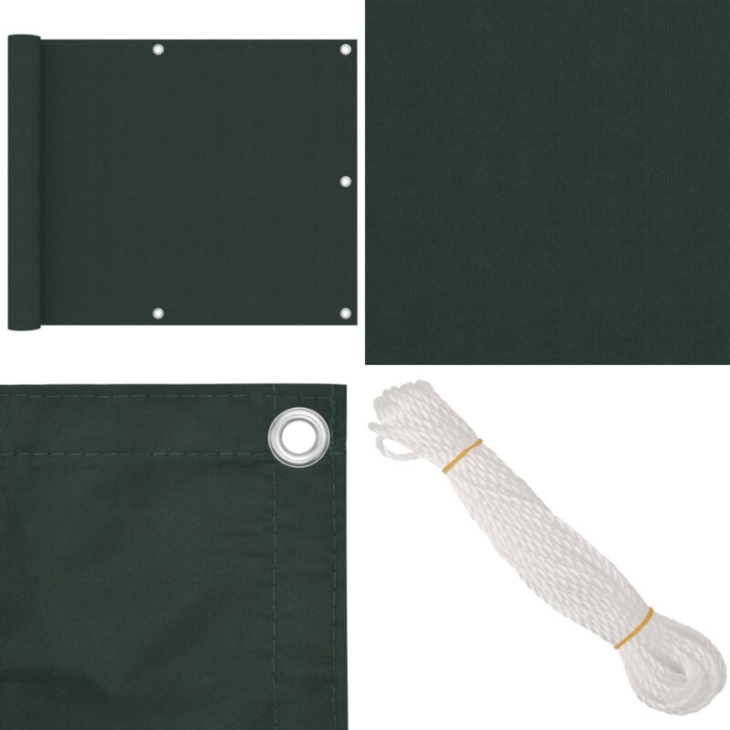 Vidaxl - Balkon-Sichtschutz Dunkelgrün 75x400 cm Oxford-Gewebe - Balkon Sichtschutz - Windschutz - Wasserfest - uv Schutz - Oxford Gewebe - Home &