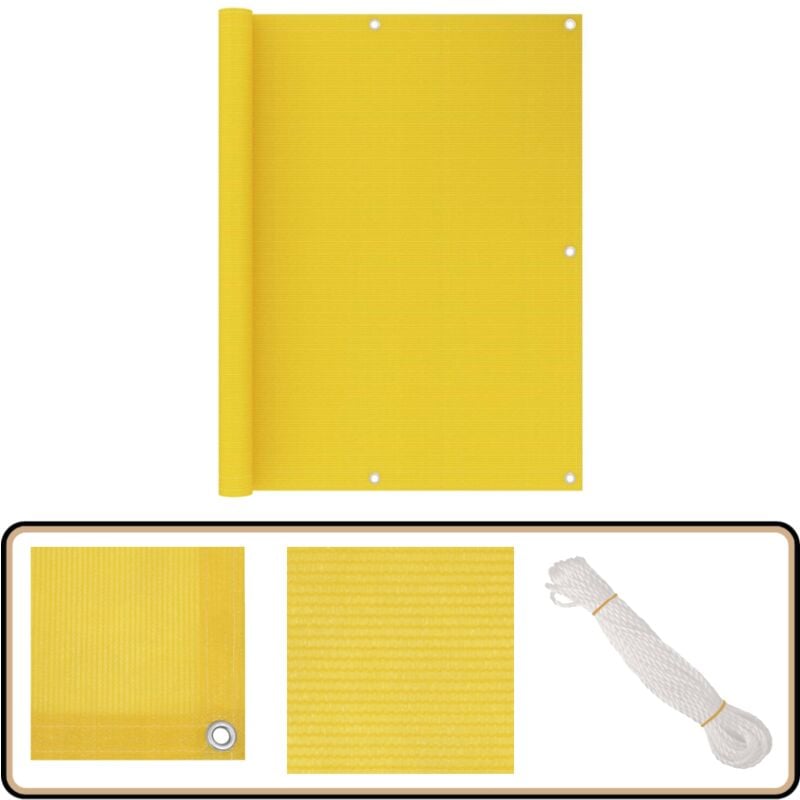 Vidaxl - Balkon-Sichtschutz Gelb 120x300 cm hdpe - Balkon Sichtschutz - hdpe Sichtschutz - Gelber Balkon Schirm - Windsicht Schutz - uv Schutz
