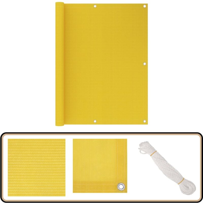 Vidaxl - Balkon-Sichtschutz Gelb 120x400 cm hdpe - Balkon Sichtschutz - hdpe Sichtschutz - Gelber Balkon Schirm - Windsichtbarer Schutz - uv