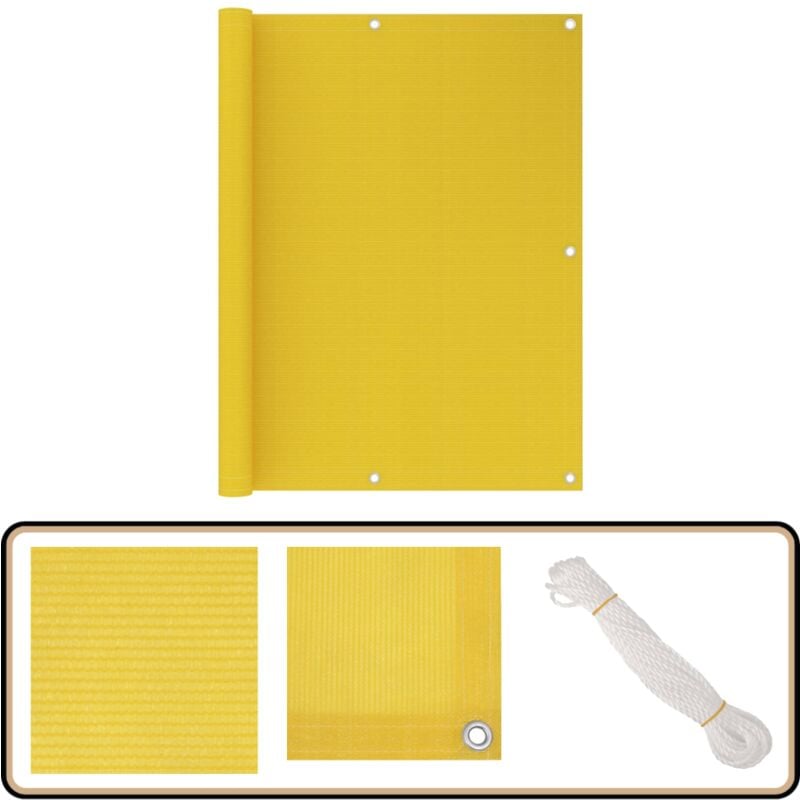 Vidaxl - Balkon-Sichtschutz Gelb 120x600 cm hdpe - Balkon Sichtschutz - hdpe Sichtschutz - Gelber Sichtschutz - Windsichtbarer Sichtschutz - uv Schutz