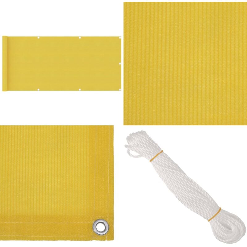 Vidaxl - Balkon-Sichtschutz Gelb 75x500 cm hdpe - Balkon Sichtschutz - hdpe Sichtschutz - Gelber Balkon Schirm - Windsichtbarer Sichtschutz - uv