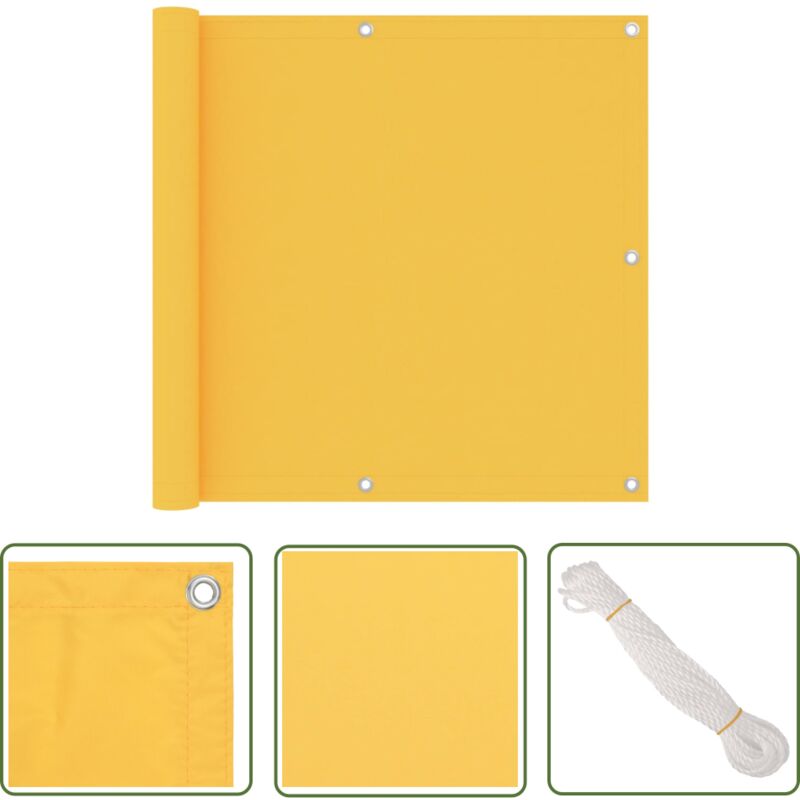 Longziming - The Living Store Balkon-Sichtschutz Gelb 90x500 cm Oxford-Gewebe - Balkon Sichtschutz - Privatsphäre Schutz - Windschutz - Wasserfest