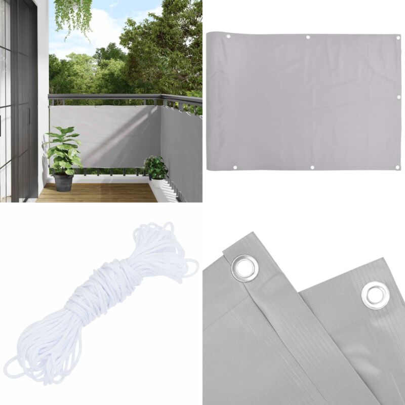 Vidaxl - Balkon-Sichtschutz Grau 500x90 cm pvc - Balkon Sichtschutz - pvc Sichtschutz - Wetterfest - uv Schutz - Grauer Sichtschutz - Home & Living
