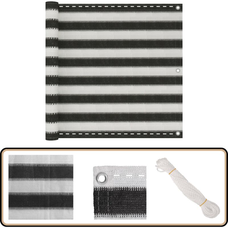 Vidaxl - Balkon-Sichtschutz hdpe 90x300 cm Anthrazit und Weiß - Balkon Sichtschutz - hdpe Sonnenschutz - Balkonscreening - Windschild - Wetterschutz