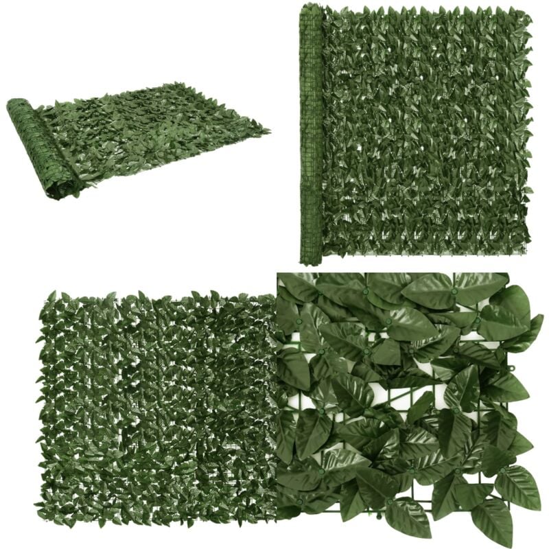 Balkon-Sichtschutz mit Dunkelgrünen Blättern 200x150 cm - Balkon Sichtschutz - Sonnenschutz - Privacy Screen - Garten Sichtschutz - Grün - Home &
