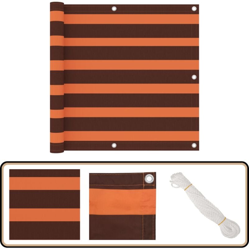 Vidaxl - Balkon-Sichtschutz Orange und Braun 90x300 cm Oxford-Gewebe - Balkon Sichtschutz - Windschutz - Wasserfest - uv Schutz - Oxford Gewebe