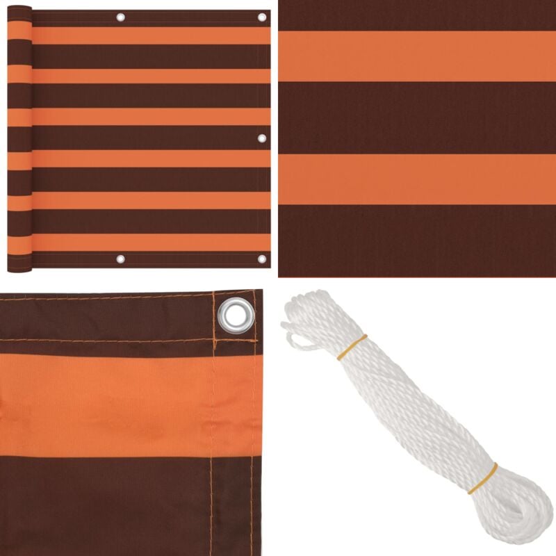 Vidaxl - Balkon-Sichtschutz Orange und Braun 90x400 cm Oxford-Gewebe - Balkon Sichtschutz - Windschutz - Wasserfest - uv Schutz - Oxford Gewebe