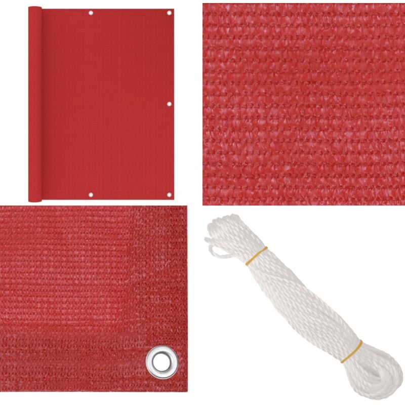 Vidaxl - Balkon-Sichtschutz Rot 120x400 cm hdpe - Balkon Sichtschutz - hdpe Sichtschutz - Sonnenschutz Balkon - Windschild Für Balkon - Privacy