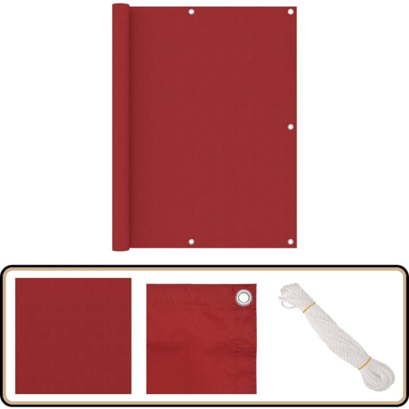 Vidaxl - Balkon-Sichtschutz Rot 120x400 cm Oxford-Gewebe - Balkon Sichtschutz - Windschutz - Wasserfest - uv Schutz - Oxford Gewebe