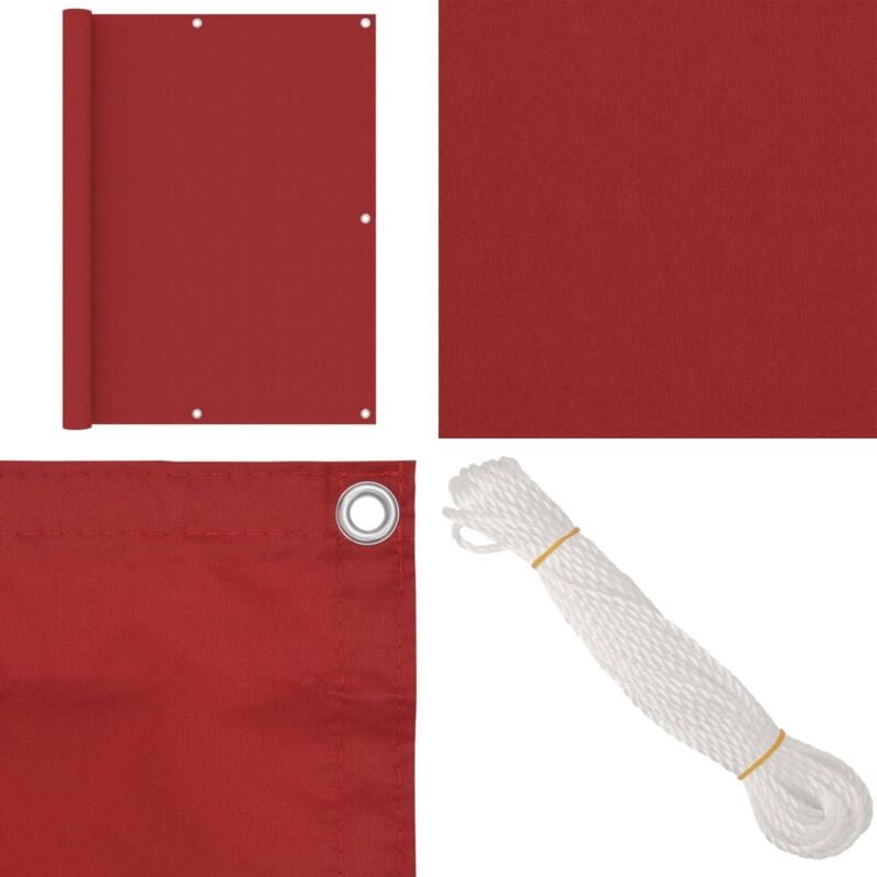 Vidaxl - Balkon-Sichtschutz Rot 120x400 cm Oxford-Gewebe - Balkon Sichtschutz - Windschutz - Wasserfest - uv Schutz - Oxford Gewebe - Home & Living