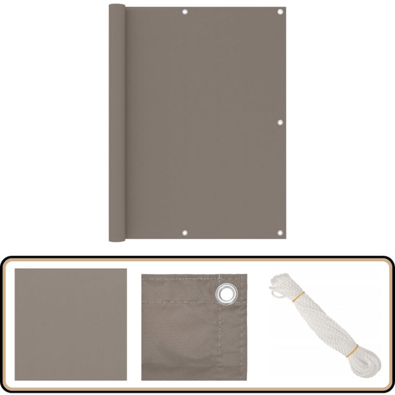 Vidaxl - Balkon-Sichtschutz Taupe 120x600 cm Oxford-Gewebe - Balkon Sichtschutz - Windschutz - Wasserfest - uv Schutz - Oxford Gewebe