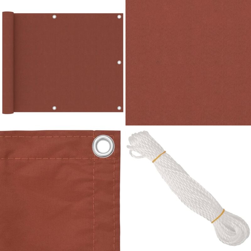 Vidaxl - Balkon-Sichtschutz Terracotta-Rot 75x500 cm Oxford-Gewebe - Balkon Sichtschutz - Privatsphäre Schutz - Windschutz - Wasserabweisend - uv